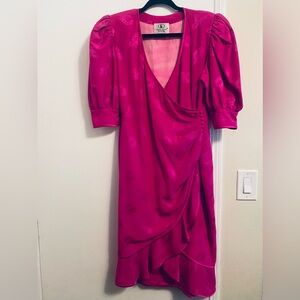 Vintage FLORA KUNG New York 100% Silk pink dresss